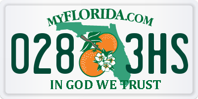 FL license plate 0283HS