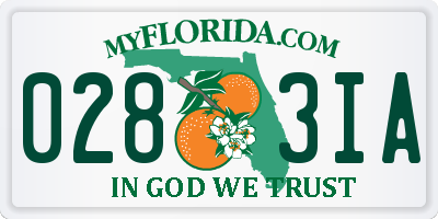 FL license plate 0283IA