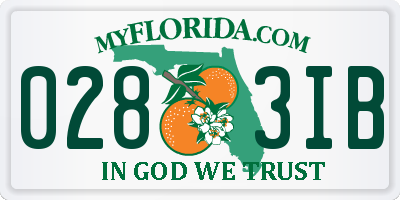 FL license plate 0283IB