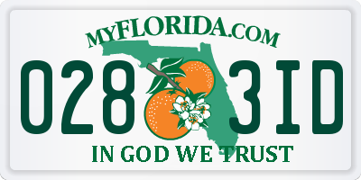 FL license plate 0283ID