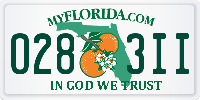 FL license plate 0283II