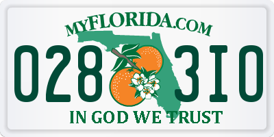 FL license plate 0283IO