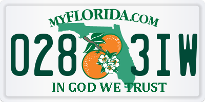 FL license plate 0283IW