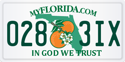 FL license plate 0283IX
