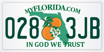 FL license plate 0283JB