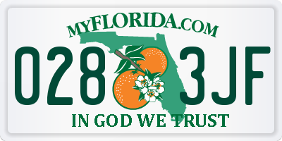 FL license plate 0283JF