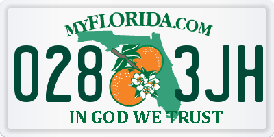 FL license plate 0283JH