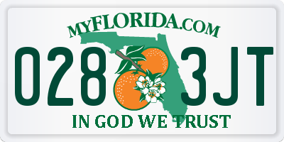 FL license plate 0283JT