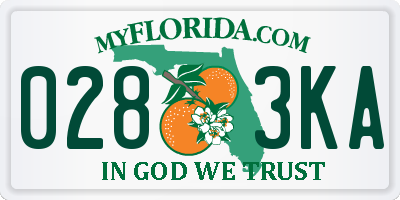 FL license plate 0283KA
