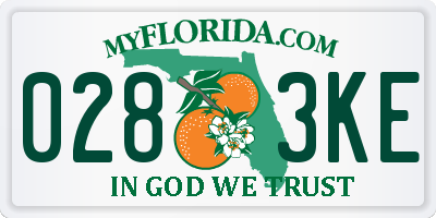 FL license plate 0283KE