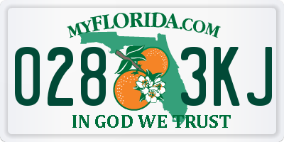 FL license plate 0283KJ