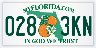 FL license plate 0283KN