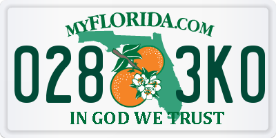 FL license plate 0283KO