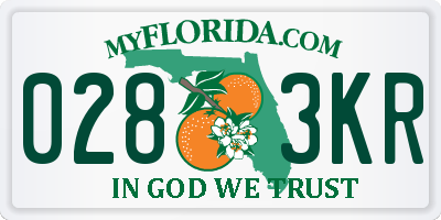 FL license plate 0283KR