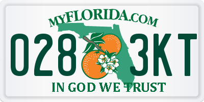 FL license plate 0283KT
