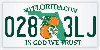 FL license plate 0283LJ