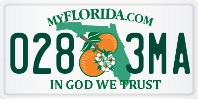 FL license plate 0283MA