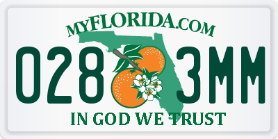 FL license plate 0283MM
