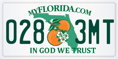 FL license plate 0283MT