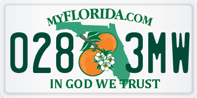 FL license plate 0283MW