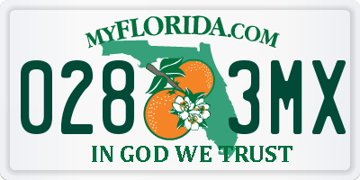 FL license plate 0283MX