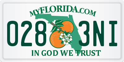 FL license plate 0283NI