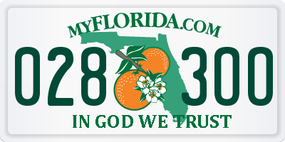 FL license plate 0283OO