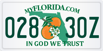 FL license plate 0283OZ