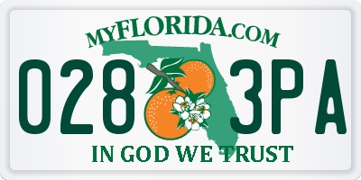 FL license plate 0283PA