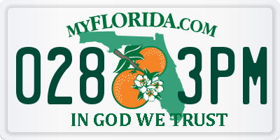 FL license plate 0283PM