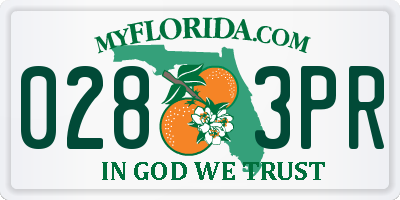 FL license plate 0283PR