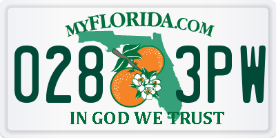 FL license plate 0283PW
