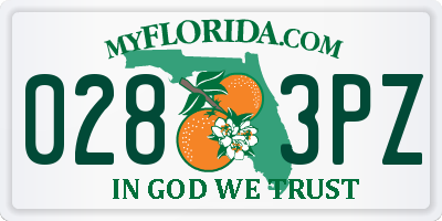 FL license plate 0283PZ