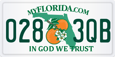 FL license plate 0283QB