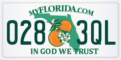 FL license plate 0283QL