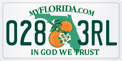 FL license plate 0283RL