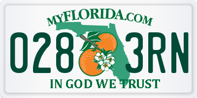 FL license plate 0283RN