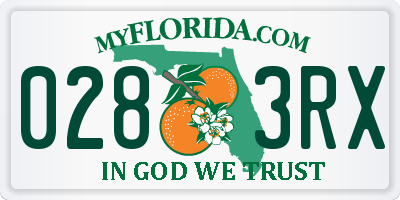 FL license plate 0283RX