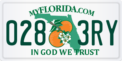 FL license plate 0283RY