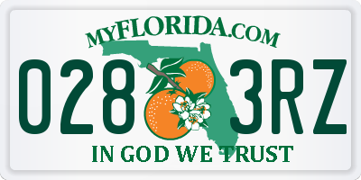 FL license plate 0283RZ