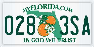 FL license plate 0283SA