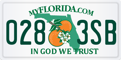 FL license plate 0283SB