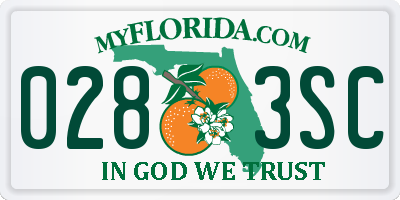 FL license plate 0283SC