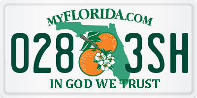 FL license plate 0283SH