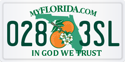FL license plate 0283SL