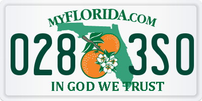 FL license plate 0283SO
