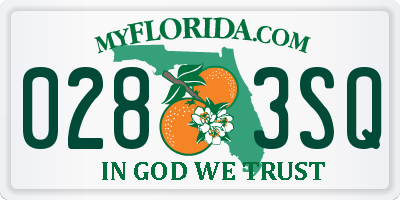 FL license plate 0283SQ