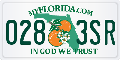 FL license plate 0283SR