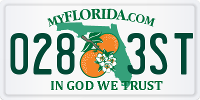 FL license plate 0283ST
