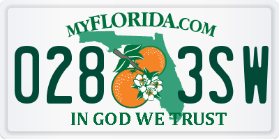 FL license plate 0283SW